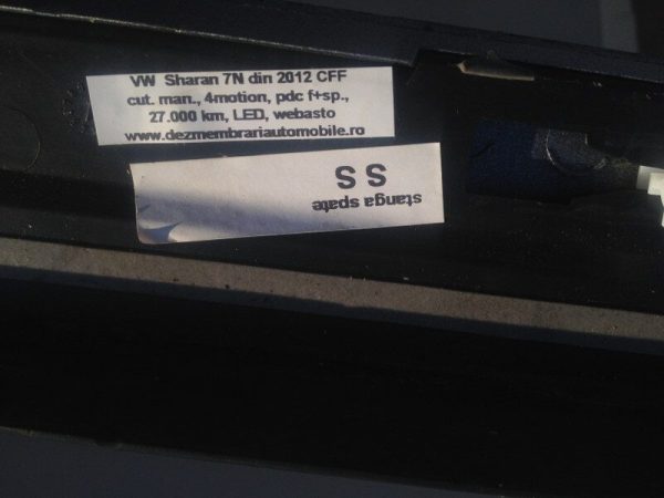 Bandou stanga spate VW Sharan 7N 2012 - Dezmembrari Auto - imagine 2