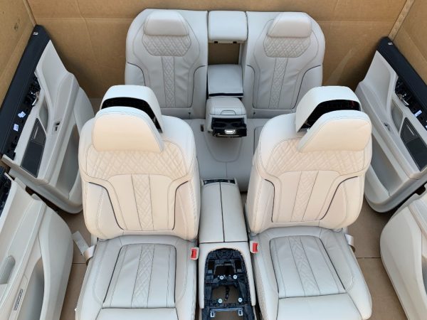Interior complet din piele crem BMW G11 G12 2017 - Dezmembrari Auto - imagine 3