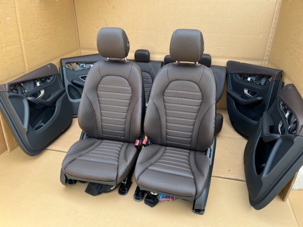 Interior scaune banchete fete usi cotiera piele maro Mercedes GLC X253 din 2017 la 0 km - Dezmembrari Auto