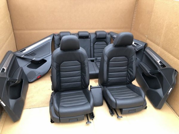 Interior piele perforata VW Golf 7 variant - scaune cu incalzire, banchete, cotiera - Dezmembrari Auto