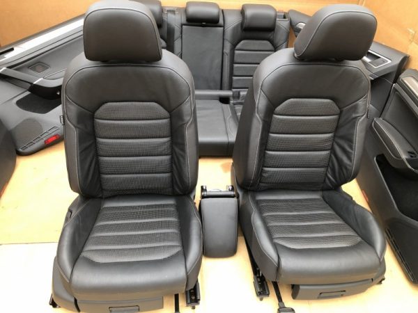 Interior piele perforata VW Golf 7 variant - scaune cu incalzire, banchete, cotiera - Dezmembrari Auto - imagine 8