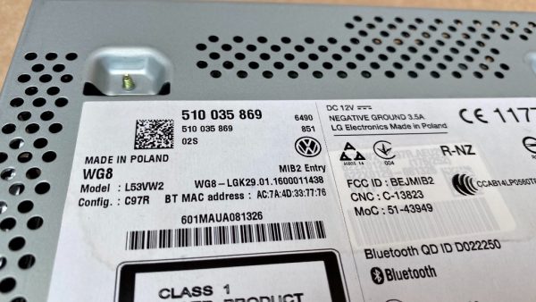 Radio CD BLUETOOTH VW Touran 2017 510035869 510 035 869 la 0 km - Dezmembrari Auto - imagine 3