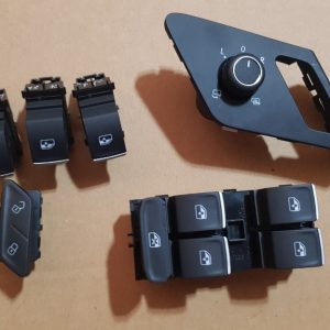 Set butoane cromate geamuri oglinzi blocare deblocare usi VW Golf 7 - Dezmembrari Auto