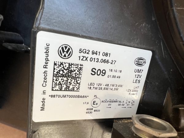 Set faruri LED RHD complete adaptive VW Golf 7 facelift 2019 5G2941081 5G2941082 la 0 km - Dezmembrari Auto - imagine 3