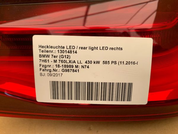 Stop dreapta spate caroserie BMW G12 M 760 LXiA seria 7 2017 7342964 - Dezmembrari Auto - imagine 3