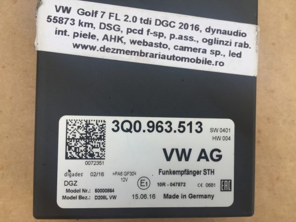 Webasto VW Golf 7 2.0 tdi cu modul si telecomanda 3Q0963513 5Q0815005AD - Dezmembrari Auto - imagine 2
