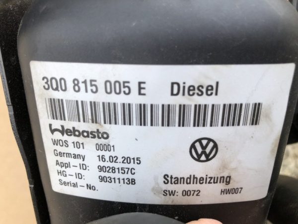 Webasto VW Passat B8 ALLTRACK 2.0 tdi 3Q0815005E 3Q0 815 005 E - Dezmembrari Auto - imagine 2